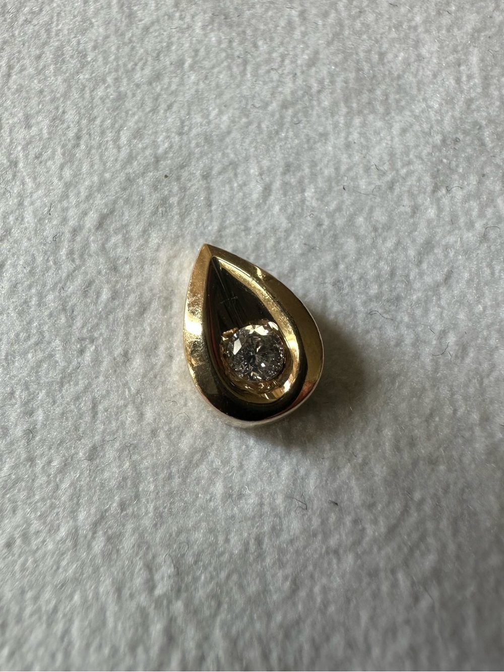 14K Yellow Gold Diamond Teardrop Pendant
